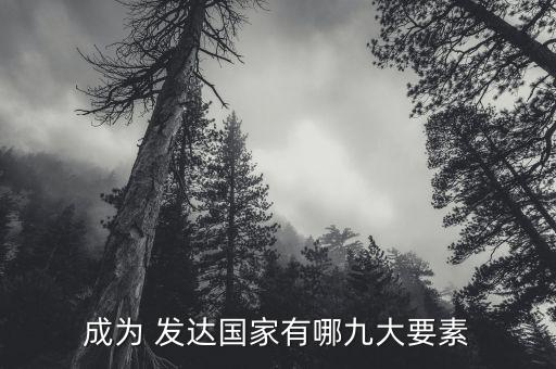 成為 發(fā)達國家有哪九大要素