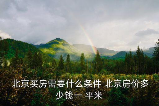  北京買(mǎi)房需要什么條件 北京房?jī)r(jià)多少錢(qián)一 平米