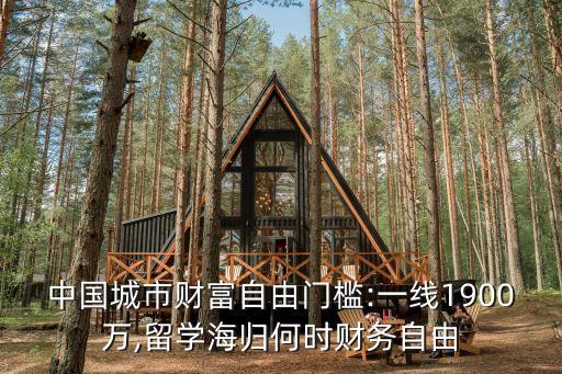 中國城市財富自由門檻:一線1900萬,留學海歸何時財務自由