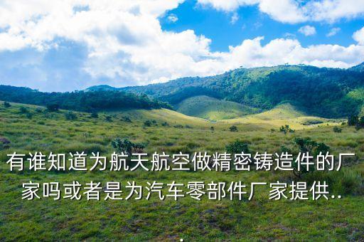 有誰(shuí)知道為航天航空做精密鑄造件的廠家嗎或者是為汽車(chē)零部件廠家提供...
