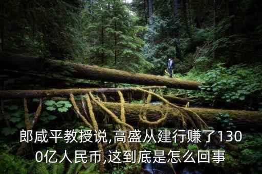 郎咸平教授說(shuō),高盛從建行賺了1300億人民幣,這到底是怎么回事