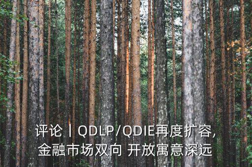 評論丨QDLP/QDIE再度擴(kuò)容,金融市場雙向 開放寓意深遠(yuǎn)