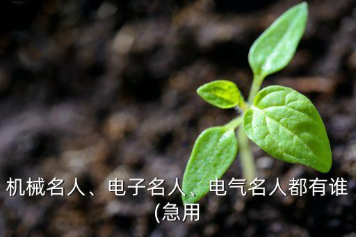 機(jī)械名人、電子名人、電氣名人都有誰(急用