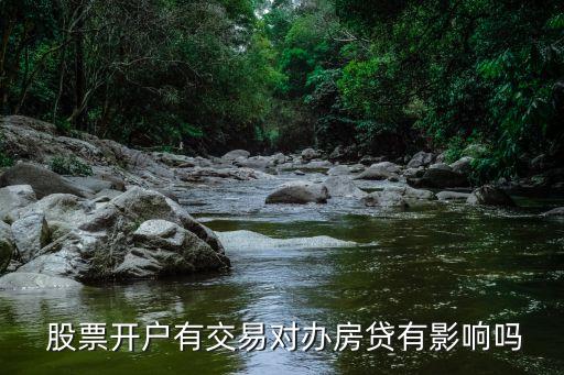  股票開戶有交易對(duì)辦房貸有影響嗎