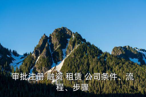 審批注冊 融資 租賃 公司條件、流程、步驟