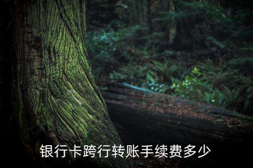 銀行卡跨行轉賬手續(xù)費多少
