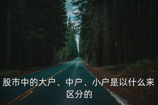 股市中的大戶、中戶、小戶是以什么來區(qū)分的