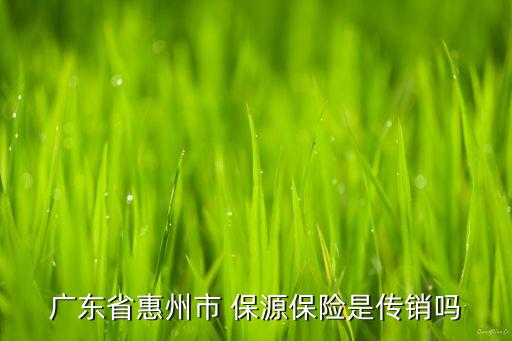 廣東省惠州市 保源保險(xiǎn)是傳銷(xiāo)嗎