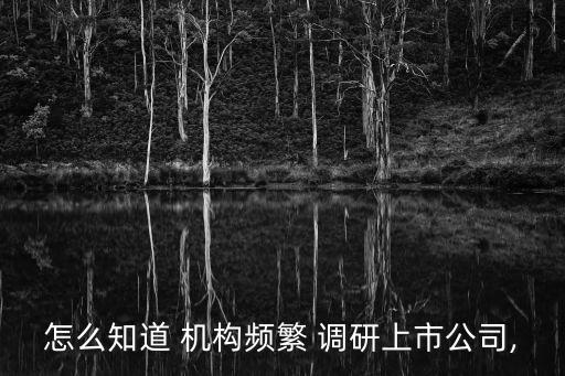 怎么知道 機構(gòu)頻繁 調(diào)研上市公司,