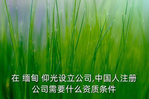 在 緬甸 仰光設(shè)立公司,中國人注冊(cè)公司需要什么資質(zhì)條件