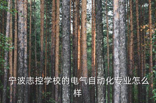  寧波志控學校的電氣自動化專業(yè)怎么樣