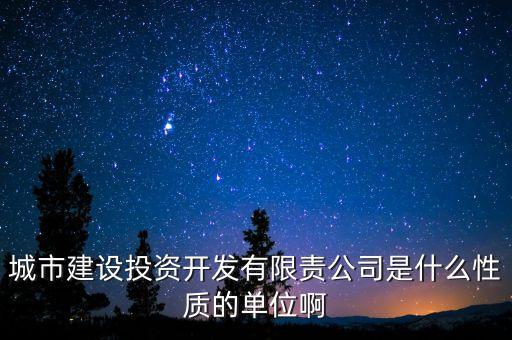 城市建設投資開發(fā)有限責公司是什么性質的單位啊