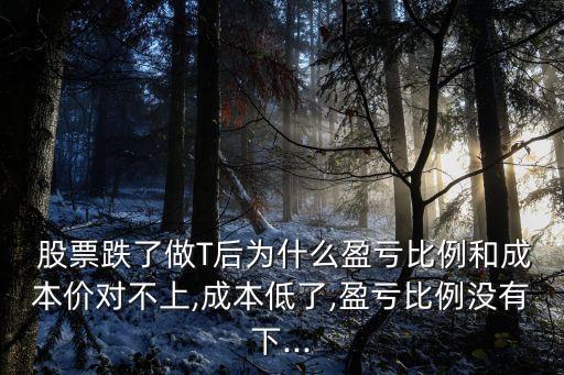  股票跌了做T后為什么盈虧比例和成本價(jià)對不上,成本低了,盈虧比例沒有下...