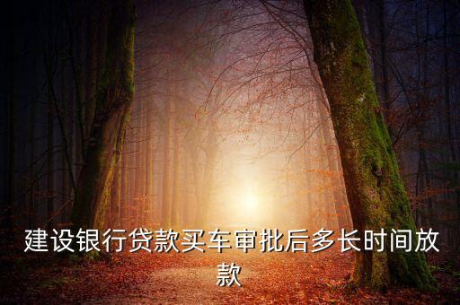  建設(shè)銀行貸款買車審批后多長時(shí)間放款