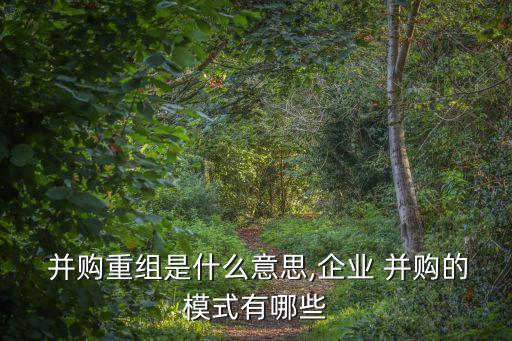  并購重組是什么意思,企業(yè) 并購的模式有哪些