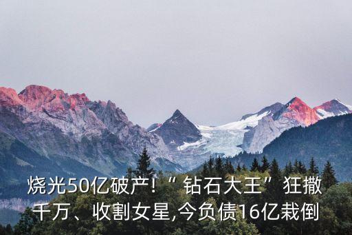 燒光50億破產(chǎn)!“ 鉆石大王”狂撒千萬(wàn)、收割女星,今負(fù)債16億栽倒