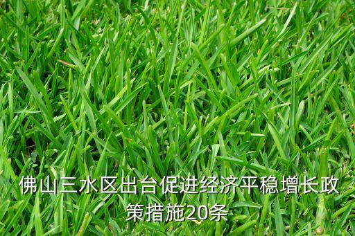  佛山三水區(qū)出臺(tái)促進(jìn)經(jīng)濟(jì)平穩(wěn)增長(zhǎng)政策措施20條