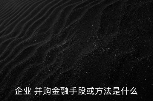 上市公司并購(gòu)融資方式,非上市公司的融資方式