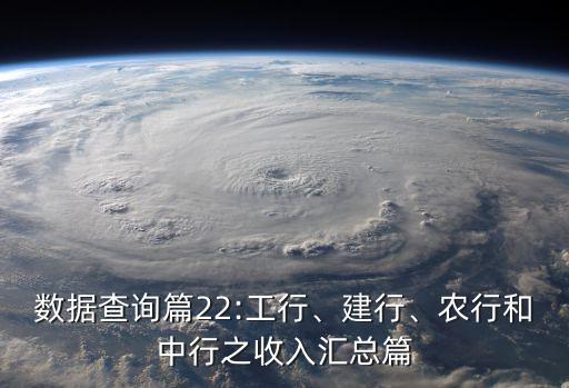 數(shù)據(jù)查詢(xún)篇22:工行、建行、農(nóng)行和中行之收入?yún)R總篇