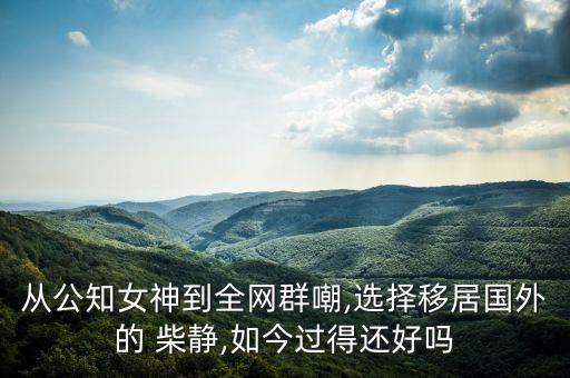 從公知女神到全網群嘲,選擇移居國外的 柴靜,如今過得還好嗎