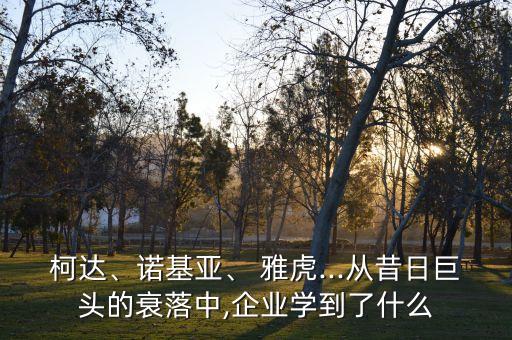 柯達、諾基亞、 雅虎...從昔日巨頭的衰落中,企業(yè)學(xué)到了什么