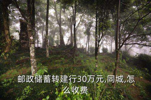  郵政儲蓄轉(zhuǎn)建行30萬元,同城,怎么收費(fèi)