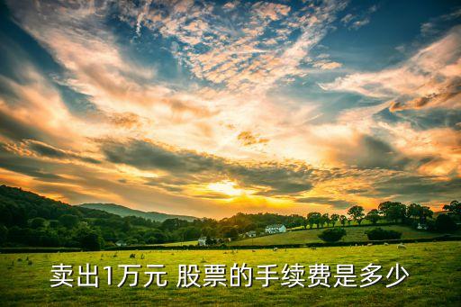 賣出1萬(wàn)元 股票的手續(xù)費(fèi)是多少