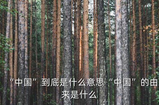 “中國(guó)”到底是什么意思“中國(guó)”的由來是什么