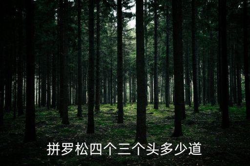拼羅松四個三個頭多少道