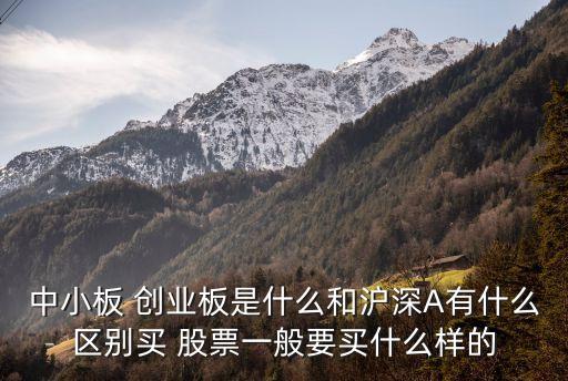 中小板 創(chuàng)業(yè)板是什么和滬深A(yù)有什么區(qū)別買 股票一般要買什么樣的