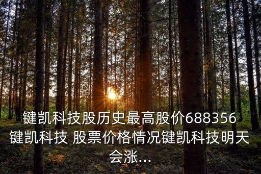 鍵凱科技股歷史最高股價(jià)688356鍵凱科技 股票價(jià)格情況鍵凱科技明天會(huì)漲...