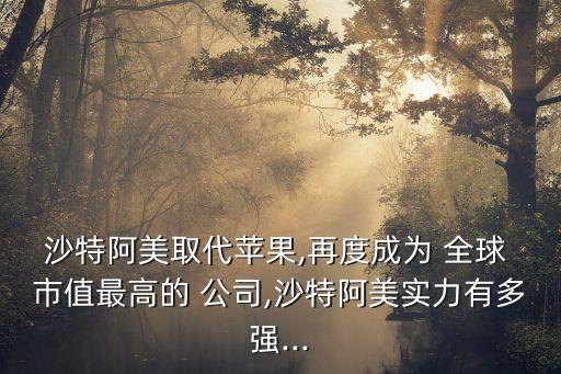 沙特阿美取代蘋果,再度成為 全球 市值最高的 公司,沙特阿美實(shí)力有多強(qiáng)...