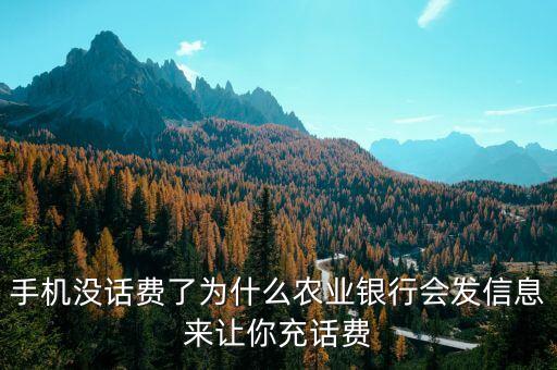 手機(jī)沒(méi)話(huà)費(fèi)了為什么農(nóng)業(yè)銀行會(huì)發(fā)信息來(lái)讓你充話(huà)費(fèi)