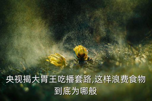 央視揭大胃王吃播套路,這樣浪費(fèi)食物到底為哪般