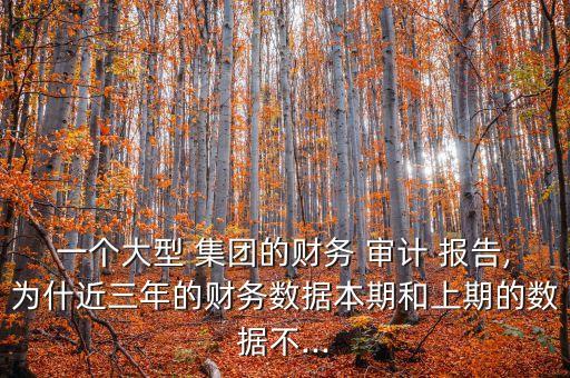 一個大型 集團的財務 審計 報告,為什近三年的財務數(shù)據(jù)本期和上期的數(shù)據(jù)不...