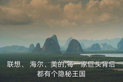聯(lián)想、 海爾、美的,每一家巨頭背后都有個(gè)隱秘王國(guó)