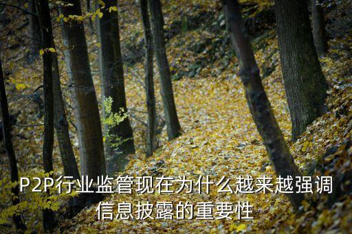 P2P行業(yè)監(jiān)管現(xiàn)在為什么越來越強調信息披露的重要性