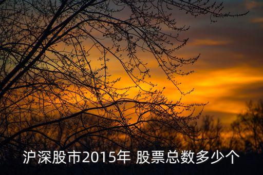 滬深股市2015年 股票總數多少個
