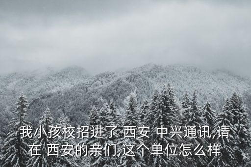 我小孩校招進(jìn)了 西安 中興通訊,請?jiān)?西安的親們,這個單位怎么樣