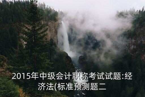 2015年中級會計(jì)職稱考試試題:經(jīng)濟(jì)法(標(biāo)準(zhǔn)預(yù)測題二