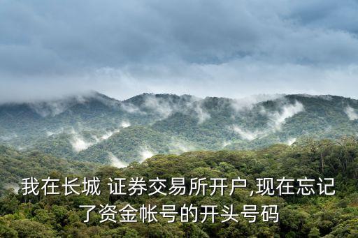 我在長(zhǎng)城 證券交易所開(kāi)戶,現(xiàn)在忘記了資金帳號(hào)的開(kāi)頭號(hào)碼