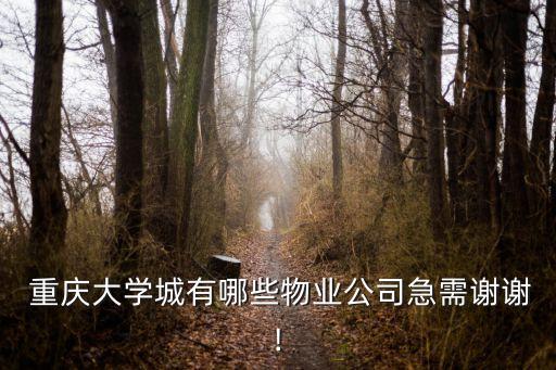  重慶大學(xué)城有哪些物業(yè)公司急需謝謝!