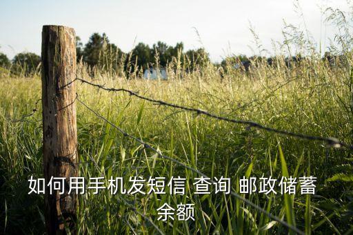 如何用手機(jī)發(fā)短信 查詢 郵政儲蓄 余額