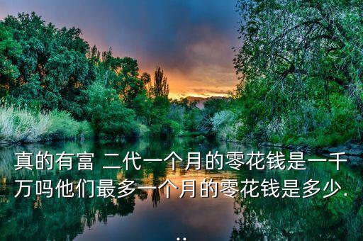 真的有富 二代一個月的零花錢是一千萬嗎他們最多一個月的零花錢是多少...