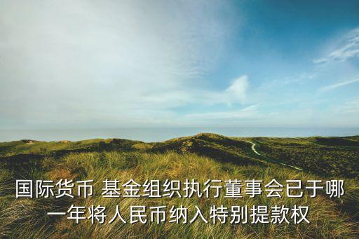 國際貨幣 基金組織執(zhí)行董事會已于哪一年將人民幣納入特別提款權
