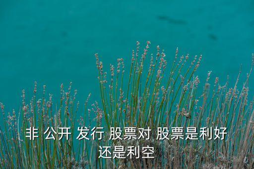 非 公開 發(fā)行 股票對(duì) 股票是利好還是利空