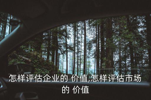 怎樣評估企業(yè)的 價(jià)值,怎樣評估市場的 價(jià)值