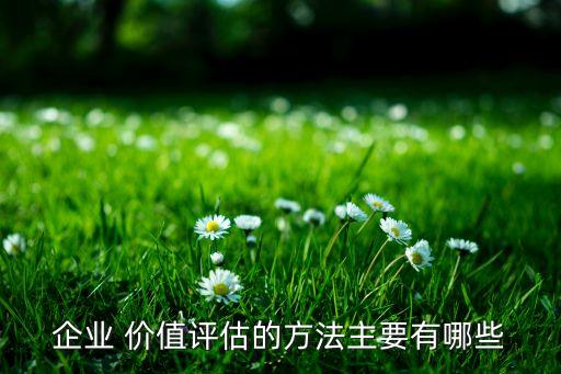 企業(yè) 價(jià)值評估的方法主要有哪些