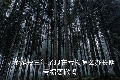  基金定投三年了現(xiàn)在虧損怎么辦長(zhǎng)期虧損要撤嗎