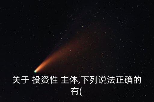 關(guān)于 投資性 主體,下列說(shuō)法正確的有(